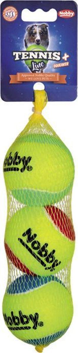 Nobby tennisbal 2 kleuren 6,5 cm - 3 stuks