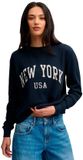 Superdry Athletic Essential Graphic Longsleeve Dames Lange Mouwen Shirts Eclipse Navy XL