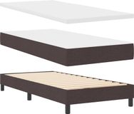 vidaXL Boxspringbed met hoofdeinde, donkerbruin, 200 x 90 cm, stof