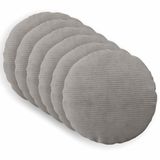 vidaXL Taie d'oreiller 6 pcs HEERLEN Gris clair Ø 30 cm velours côtelé