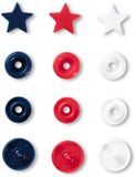 Prym Love Color drukknoppen Ster 12,4mm rood/wit/marine