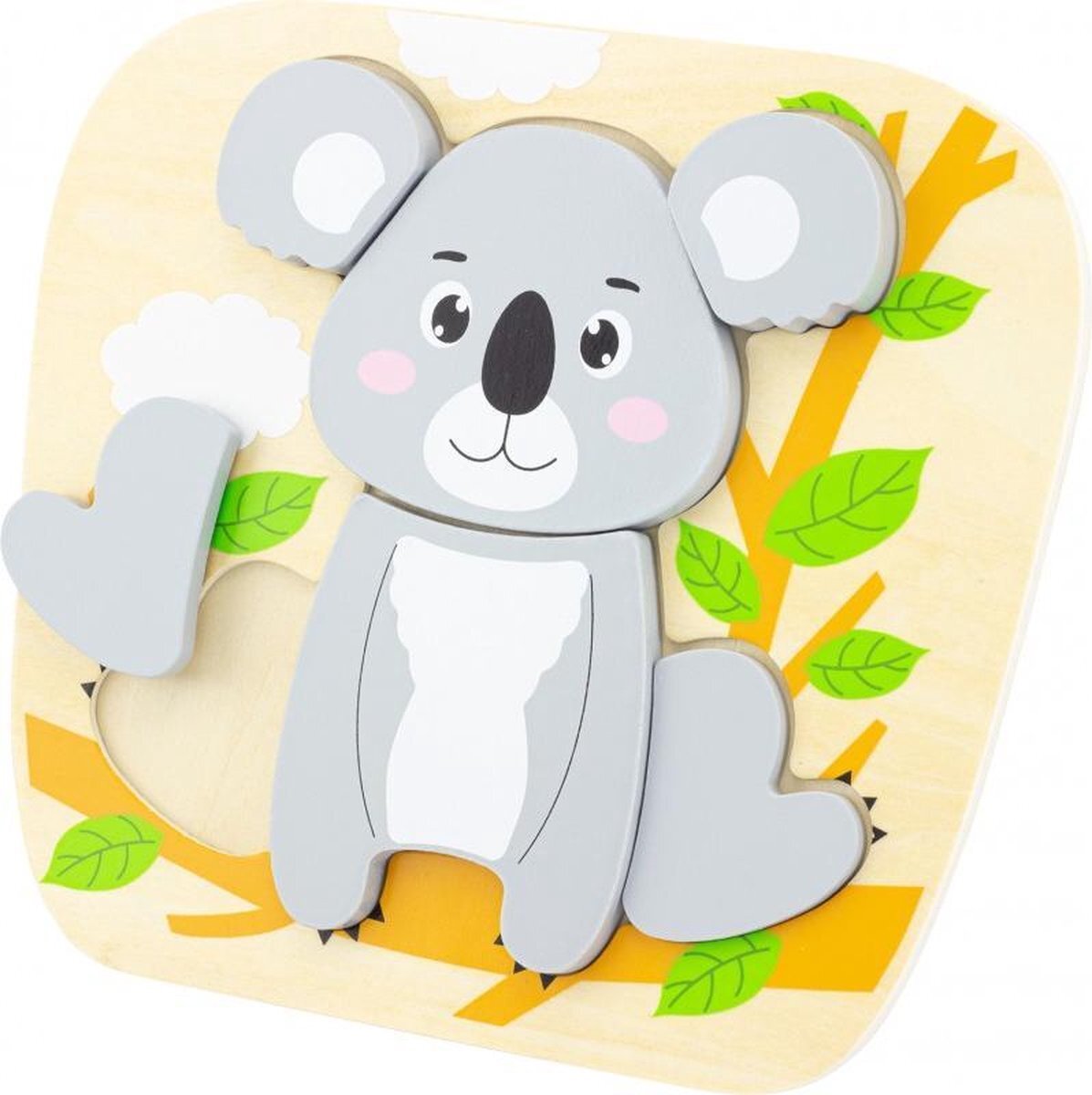 Ludi LUDI- Koala - Houten Vormen Puzzel - 6 Stukjes