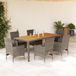 Prolenta Maison Exclusive - Tuinset voor de tuin, 7-delig, met kussens, grijs polyrotan en acaciahout