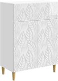 vidaXL Dressoir Hoogglans Wit 66 x 34,5 x 90 cm Bewerkt hout