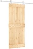 vidaXL Schuifdeur 85 x 210 cm Massief Pine Hout (Onbehandeld)