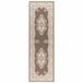 vidaXL - FLORNES - Geweven - Taupe - patroon - Tapijtloper - 100 x 400 cm - PP