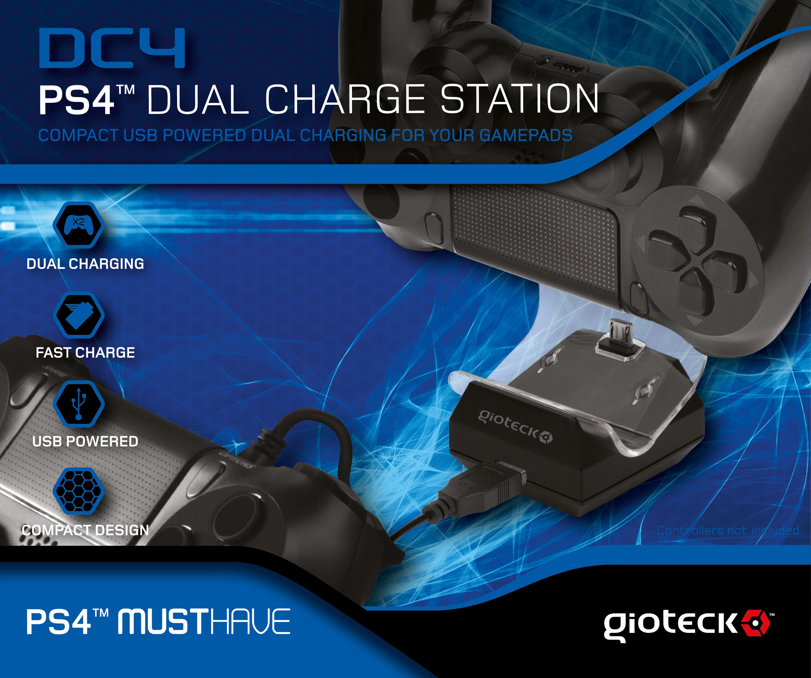 Gioteck DC4 Dual Charge Station PS4