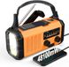 Unyqoos® Radio portable d'urgence avec manivelle, lampe de poche et boussole pour situations d'urgence