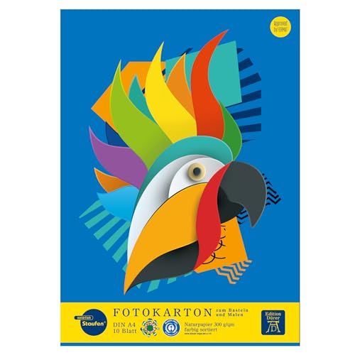 Staufen 53636000 - Staufen Green fotokarton onderlegger, DIN A4, 10 vel - 10 kleuren, 300g/m² gerecycled papier