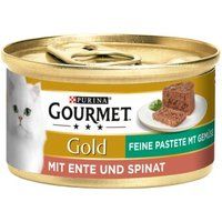 GOURMET Gold Fijne Paté 12 x 85 g Eend en spinazie