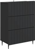 vidaXL Ladekast 66 x 34,5 x 92 cm Bewerkt hout Zwart