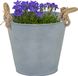 Mega Collections Emmer/plantenpot/bloempot Old Rope - zink - zilver - D25 X H22 cm