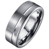 TJ Tom Jaxon Wolfraam heren ring Single Groove 8mm-19mm