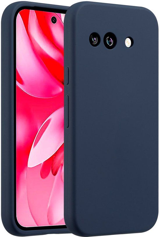 Accezz Hoesje - Geschikt voor Google Pixel 9a - Liquid Silicone Backcover - Donkerblauw