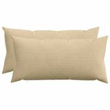 vidaXL - Kussensloop - 2 stuks - HEERLEN - Grijs - Groen - 40 x 80 cm - Corduroy