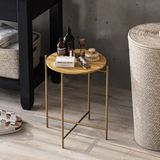 Merkloos Hanah Home Salontafel Goud en Natuurlijk 46 x 56 x 46 cm