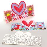 Baker Ross Hearts Colour In Cards - Pack van 10, Valentines Craft Kits for Kids