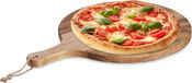 Merkloos Relaxdays Pizzaplank Acaciahout Rond Ø 35,5 cm met Handvat