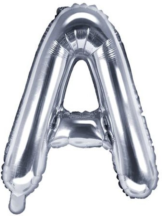 - """Folie ballon Letter """"A"""", 35cm, zilver"""