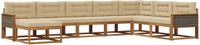 vidaXL - Acacia Hout Loungeset - Hoek Loungeset - 8 Zitplekken - Natuurlijk en Beige