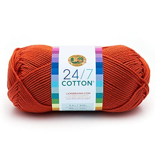 Lion Brand Yarn Lion merk Garn Company katoen garen, 100% katoen, tangerine