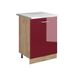 Vicco Meuble bas de cuisine "R-Line", Rouge brillant/Chêne doré 60 cm