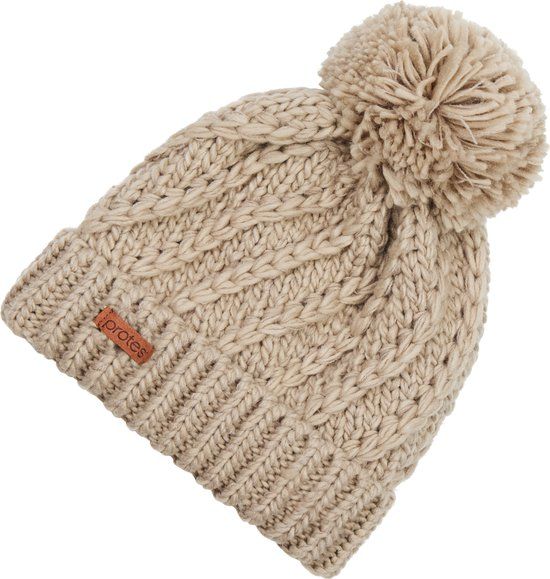 Protest Prtpaisley24 Muts Dames Fleeceband Pompon Bamboobeige