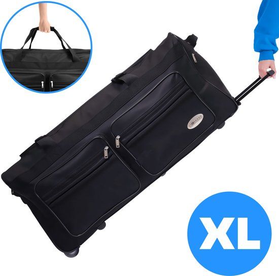 Leonardo Reistas met Wielen Miami XXL - 132 L - Zwart - 81,5 x 39 x 41,5 cm - Unisex