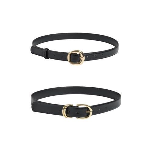 PIECES - PCBIRA 2-PACK JEANS BELT - Vrouwen - Polyester - Zwart
