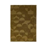 Flair Rugs laagpolig wollen rechthoekige vloerkleed met print 290x200 cm - olijfgroen