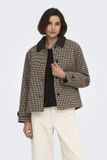JDY geruite jacket met wol - bruin