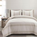 Lush Decor Dekbed met landelijke strepen, tweepersoons/queensize, neutraal