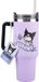 Paladone Kuromi 900 ml Paarse Geïsoleerde Beker met Rietje
