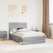 vidaXL Bedframe Grijs Sonoma Massief Grenenhout 135 x 190 cm