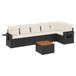 vidaXL Loungeset met kussens, polyrattan, zwart