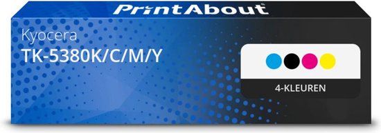 PrintAbout Huismerk Toner TK-5380K/C/M/Y 4-kleuren Multipack geschikt voor Kyocera