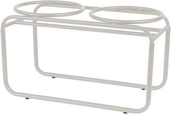 District 70 BUTLER - Verhoogde Voerbakstandaard - Handgemaakt van staal - Beige - Medium 42 x 20 x 24 cm