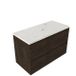 Saniclass Holz Pure Badkamermeubelset - 100x45x63cm - Dia marmeren wastafelblad gepolijst (wit) - 1 kraangat - 2 lades - mat eiken charcoal (hout) SW1420788/SW728218