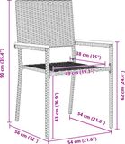 vidaXL Stapelbare Tuinstoelen met Kussens, 2-delige Set, Zwart/Bruin