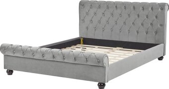 Beliani Bed lichtgrijs 160 x 200 cm AVALLON