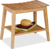 Relaxdays Badkamer bankje met plank - bamboe - 45 x 51,5 x 34 cm