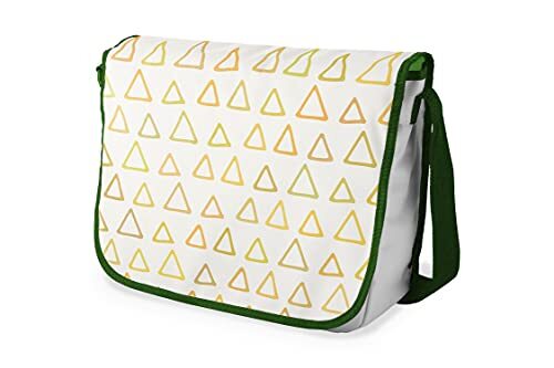 Bonamaison Bonamaison Digitaal bedrukte Messenger schooltas met kaki riem voor studenten, crossbody tas, koerierstas, schoudertas voor kinderen, meisjes, jongens, maat: 29x36 cm