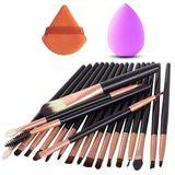 PARENCE. 22-delige make-upset - 20 make-upborstels ca. 14 cm, 1 blenderspons, 1 poederdons