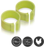 Merkloos / Sans marque Olba Pluimveering 25 mm 25 stuks Lichtgroen