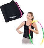Relaxdays zweetband buik - 90 cm - neopreen - fitness - zwart-roze