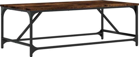 vidaXL Salontafel 100x50x35 cm bewerkt hout gerookt eikenkleurig
