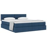 vidaXL Opbergbed met matras Blauw 100 x 200 cm Kunstleer