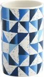MSV CALULA Tandenborstelhouder - Wit/Blauw - Keramiek - 10 cm