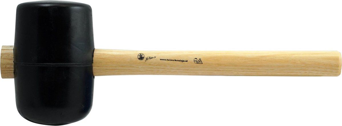 Melkmeisje Rubber hamer 90 mm hard rubber vlak/rond