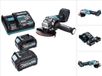 Makita GA 016 GD2 accu haakse slijper 40 V max. 125 mm borstelloos XGT + 2x accu 2,5 Ah + oplader
